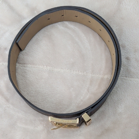 Michael Kors Monogram Brown Belt with Gold Buckle - Picture 2 of 5